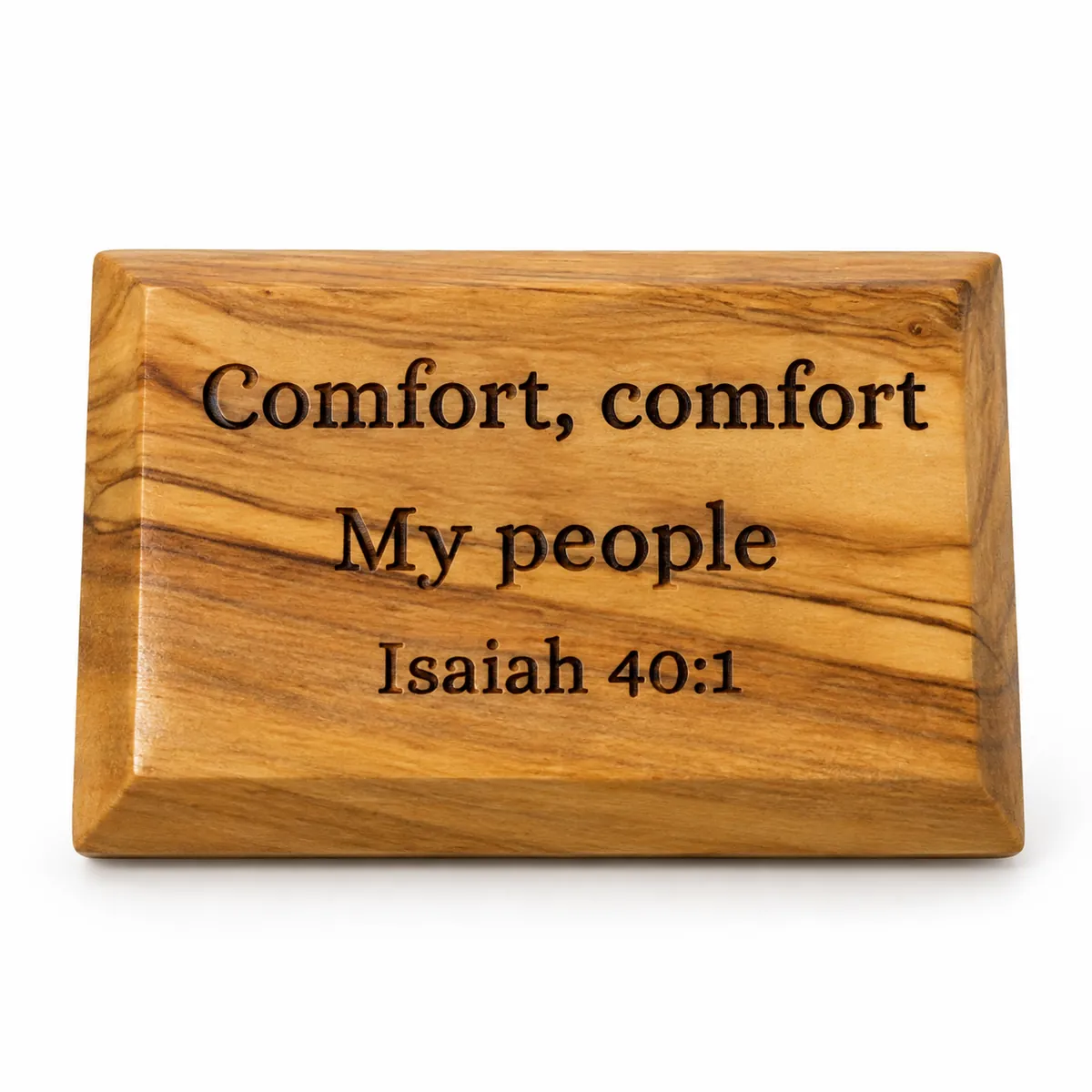 Olive wood magnet engraved Comfort, comfort My people, Isaiah 40:1
