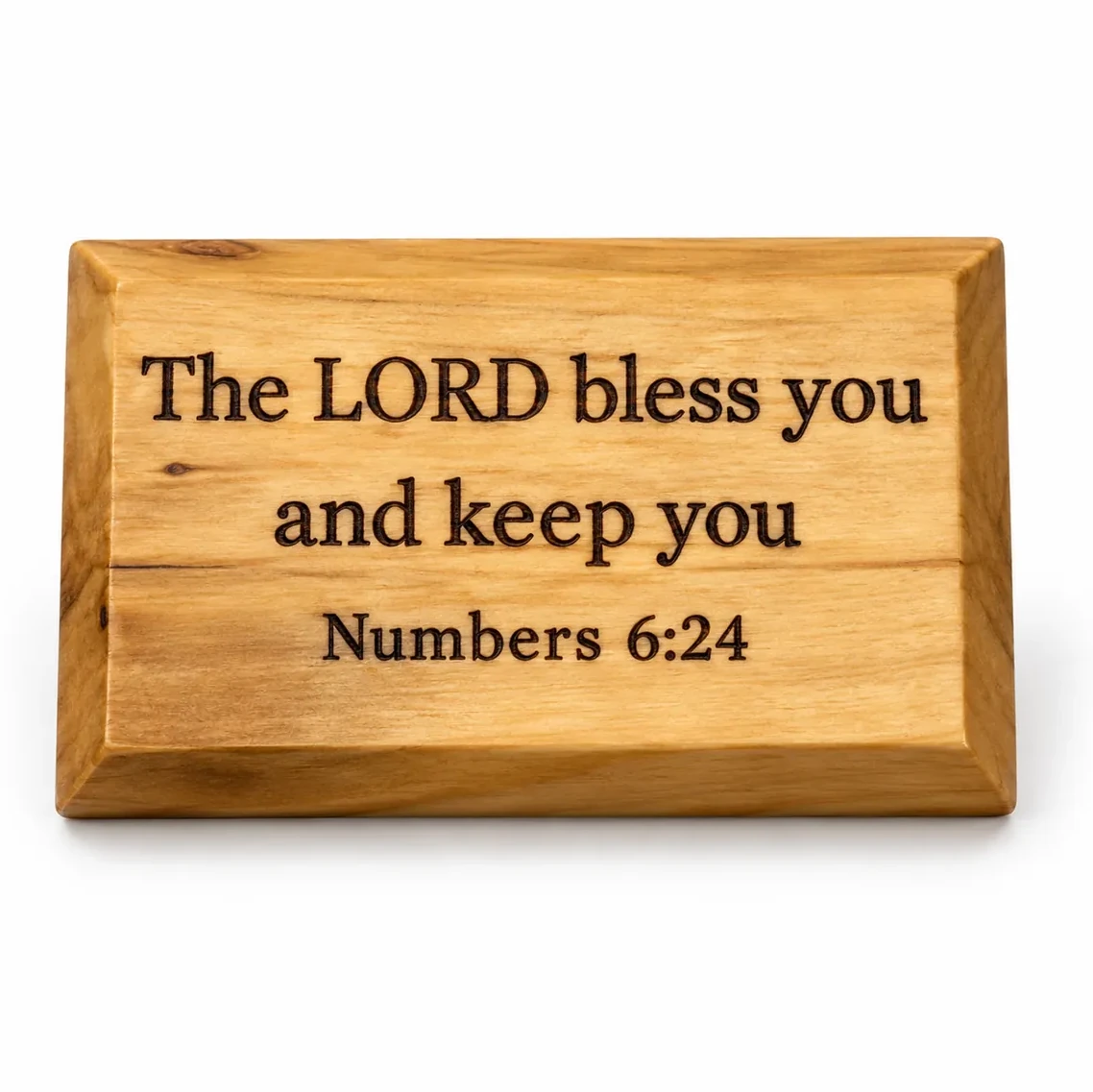 Olive wood magnet engraved The LORD bless you and keep you, Numbers 6:24
