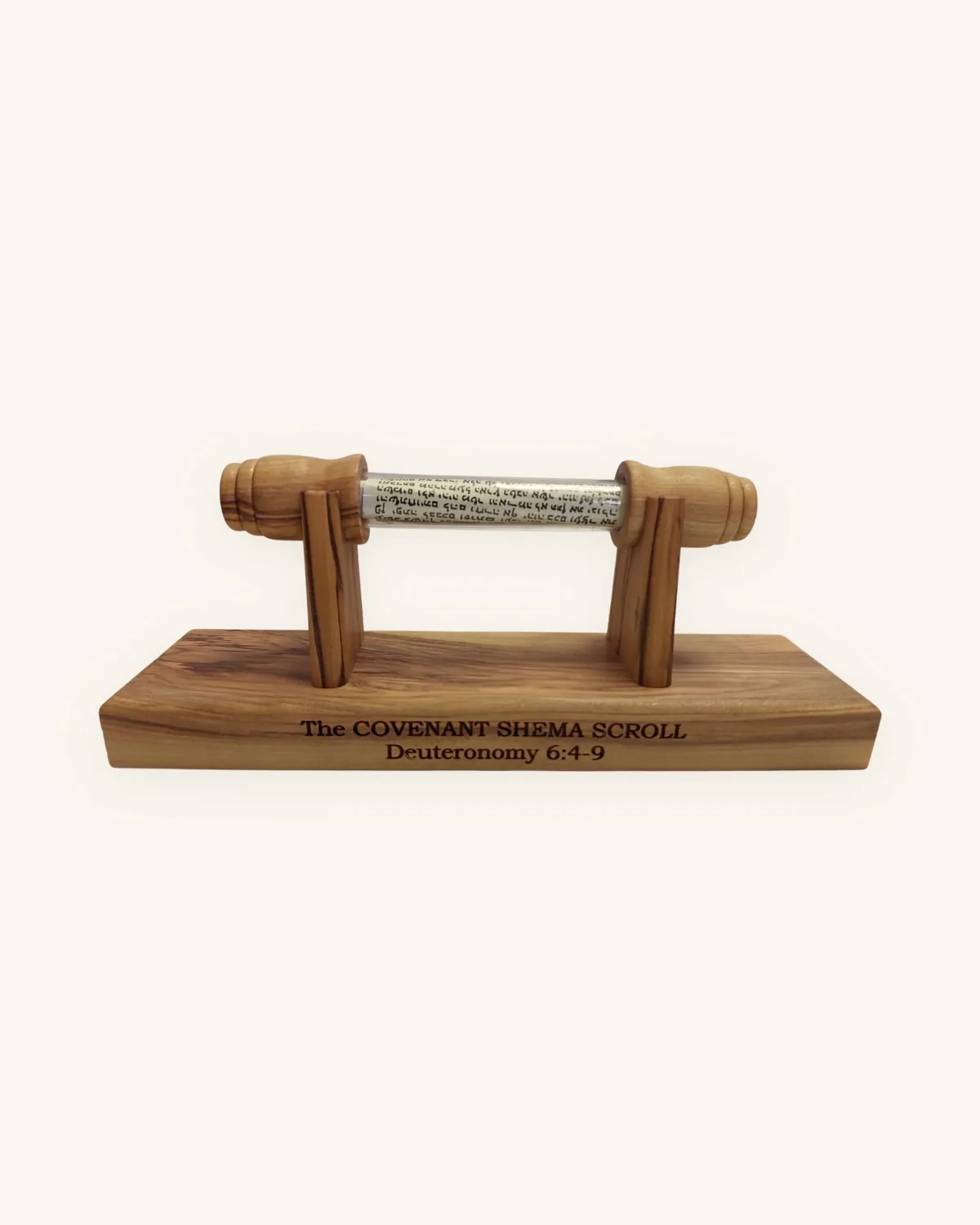 Covenant Shema Scroll on an olive wood stand