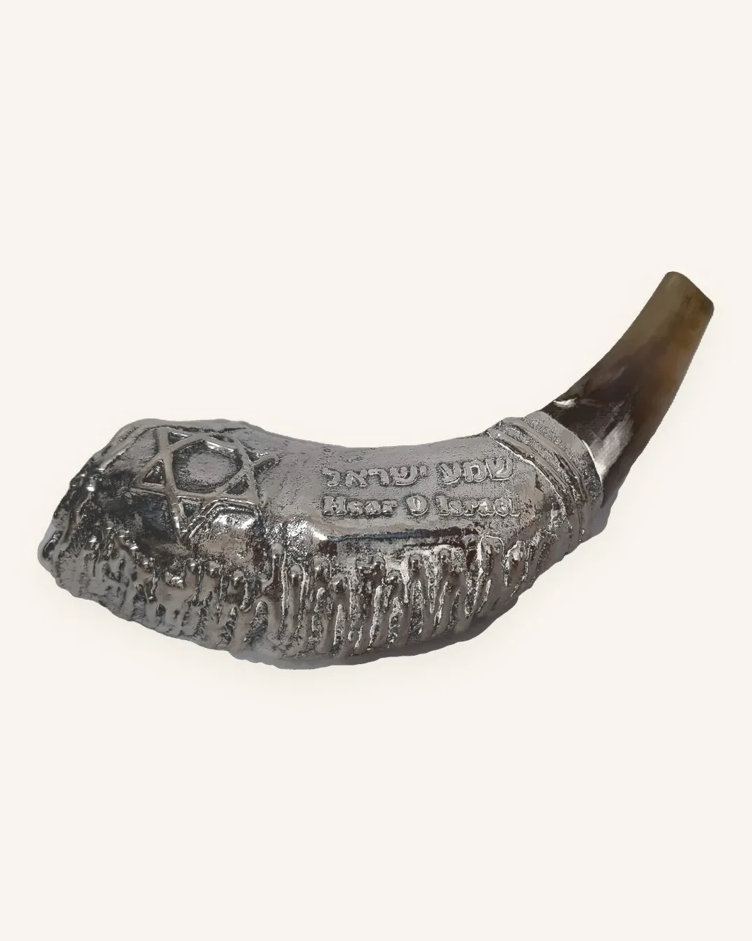 Hear Israel Shofar - Silver Plated - Large (14"-16")