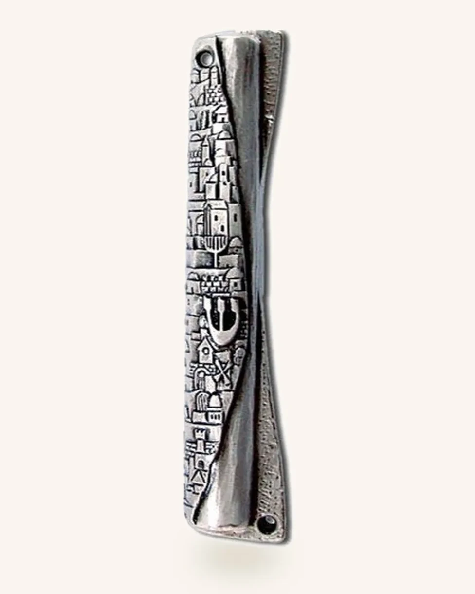 Jerusalem Mezuzah Silver