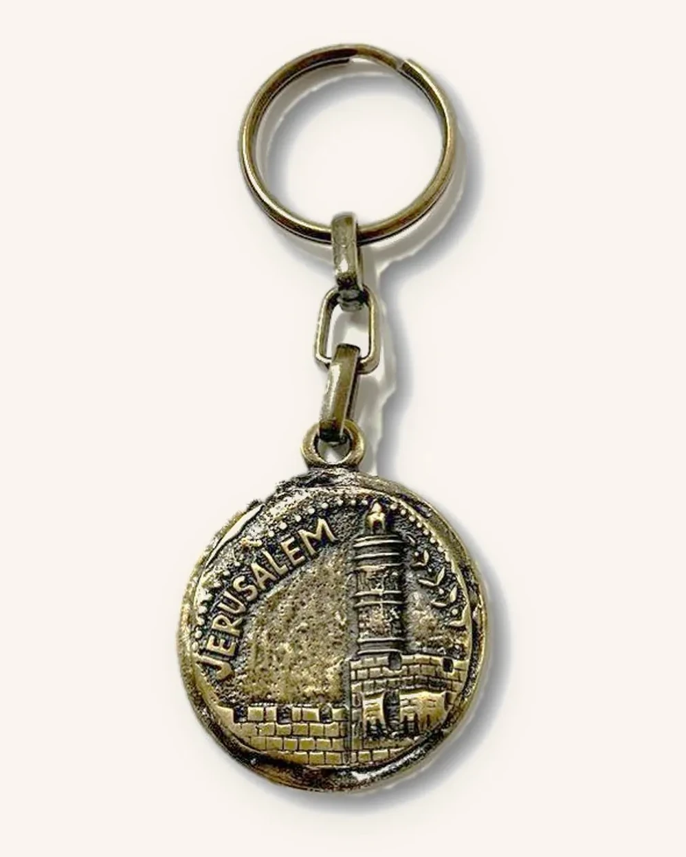 Jerusalem View Gold Key Chain