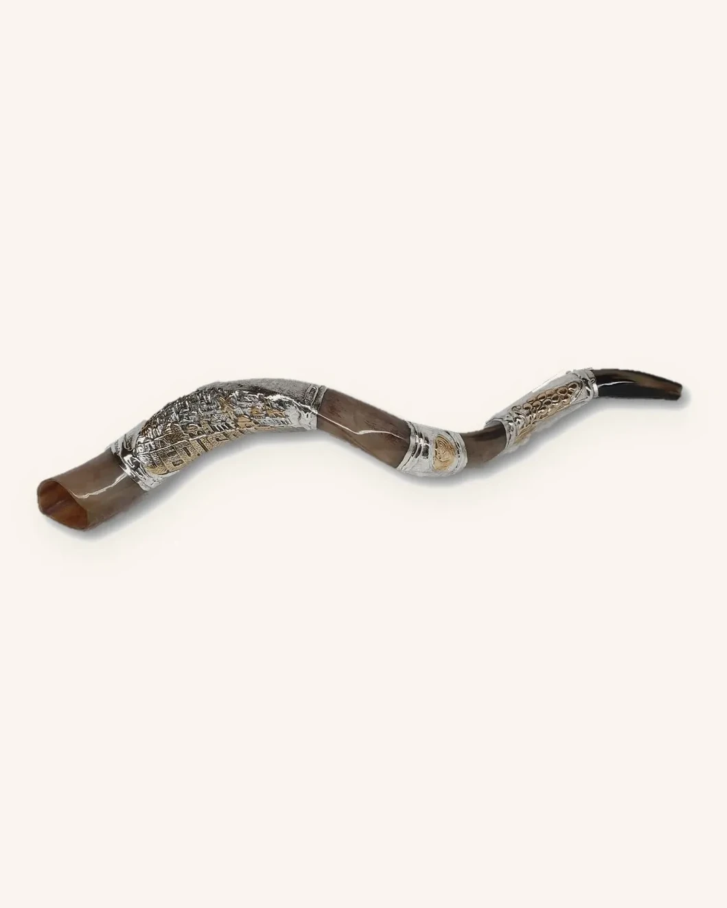 Jerusalem Yemenite Shofar - Silver Plated - Large (26"-31")