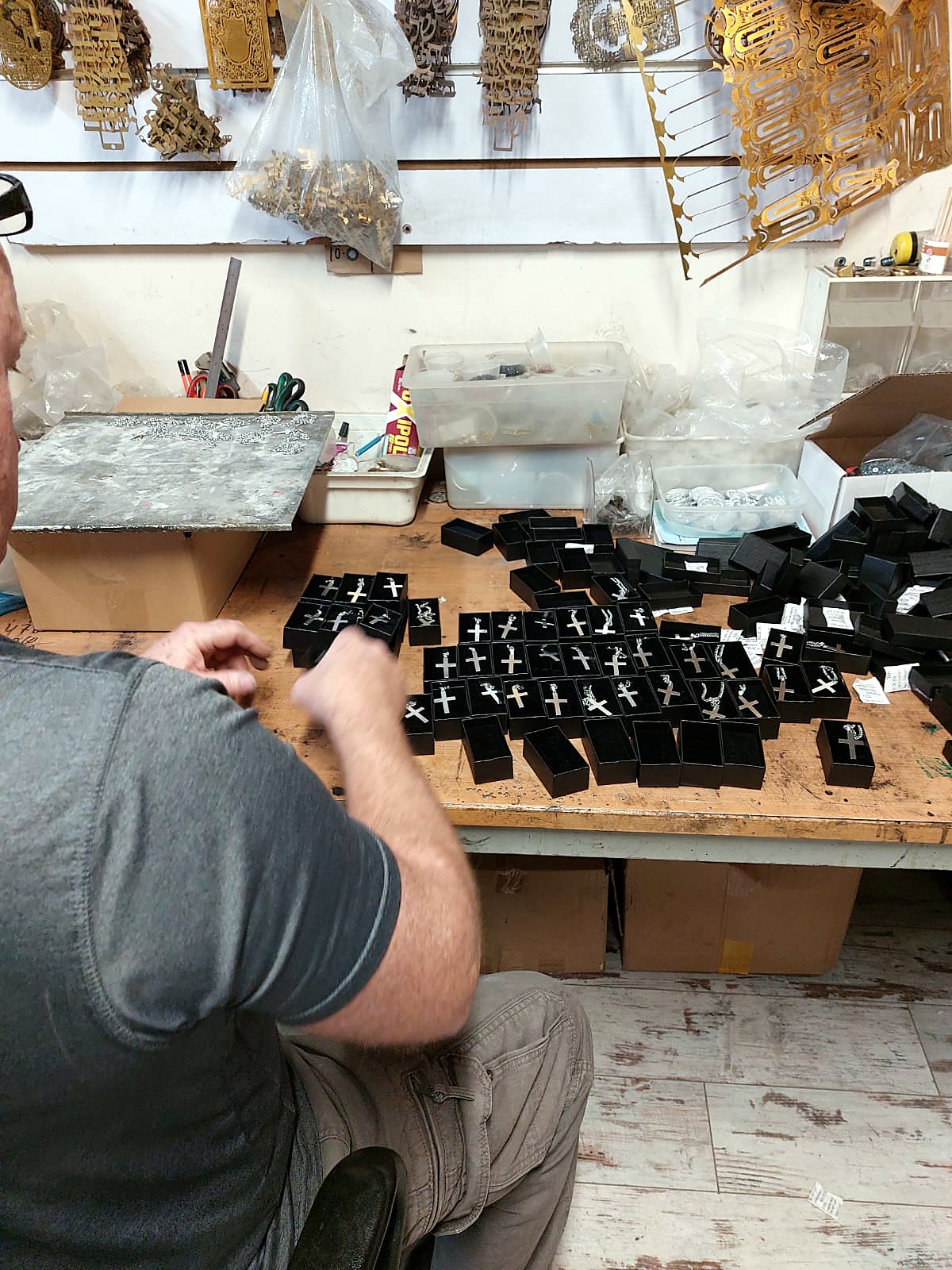 Boxing finished necklaces for shipment