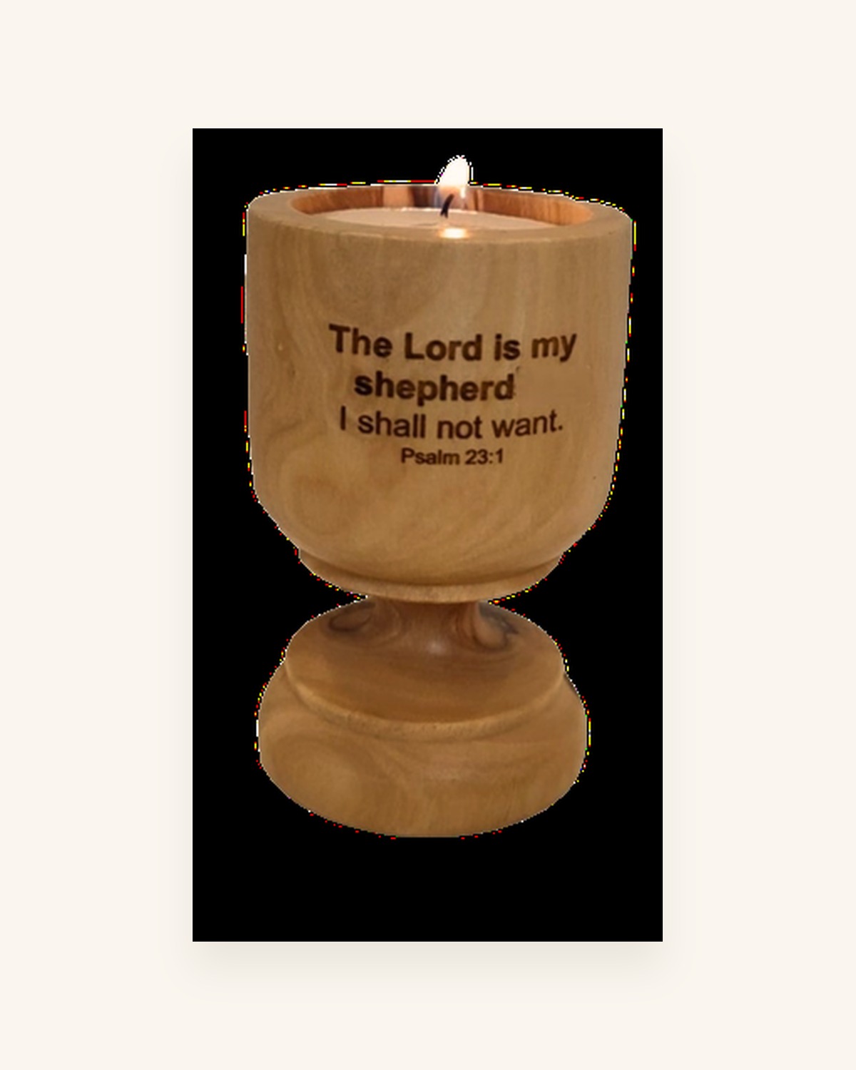 Olive Wood Candle Holder