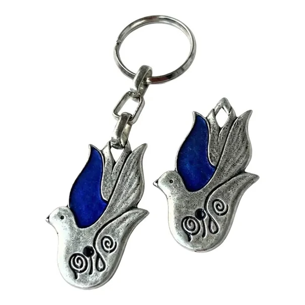 Peace Dove Shalom Keychain