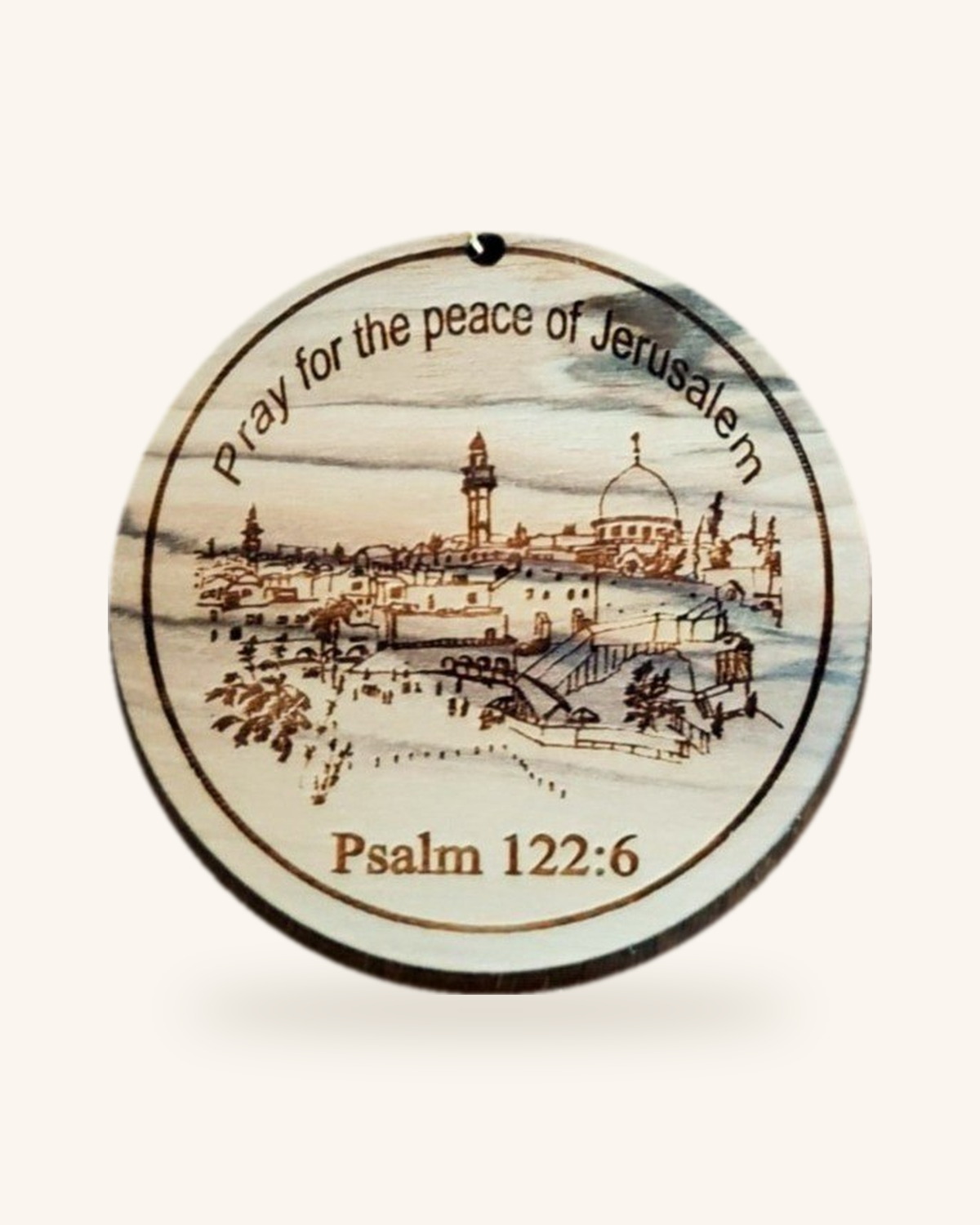 Psalm 122 Olivewood Ornament
