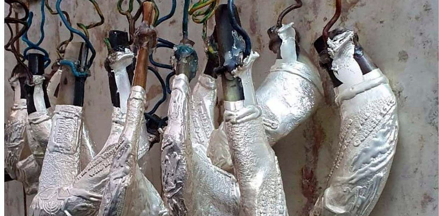 Silver-plating a shofar in the workshop